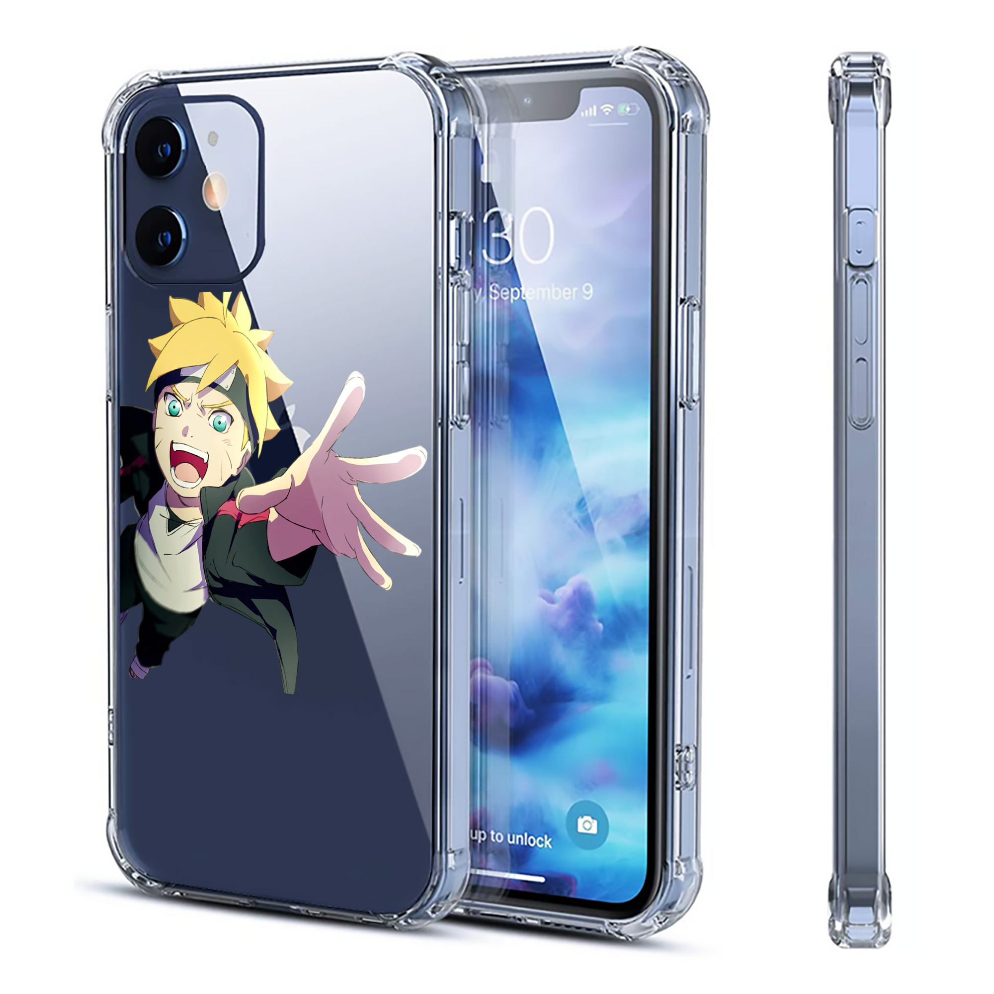 （画像用） NARUTO -ナルト- うずまき ボルト Uzumaki Boruto 【iPhone 12シリーズ対応】透明スマホケース（クリアソフトケース）